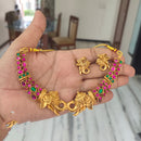 FS Collection Elegant Pota Stone Elephant Motif Necklace Set