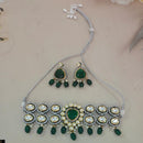 FS Collection Elegant 2 Tone Plated Pota Stone Choker Necklace Set