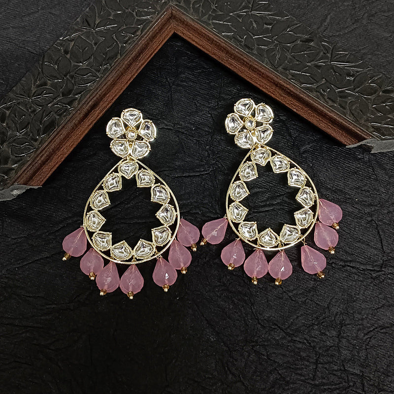 Darshana Jewels Gold Plated Kundan Stone Dangler Earrings