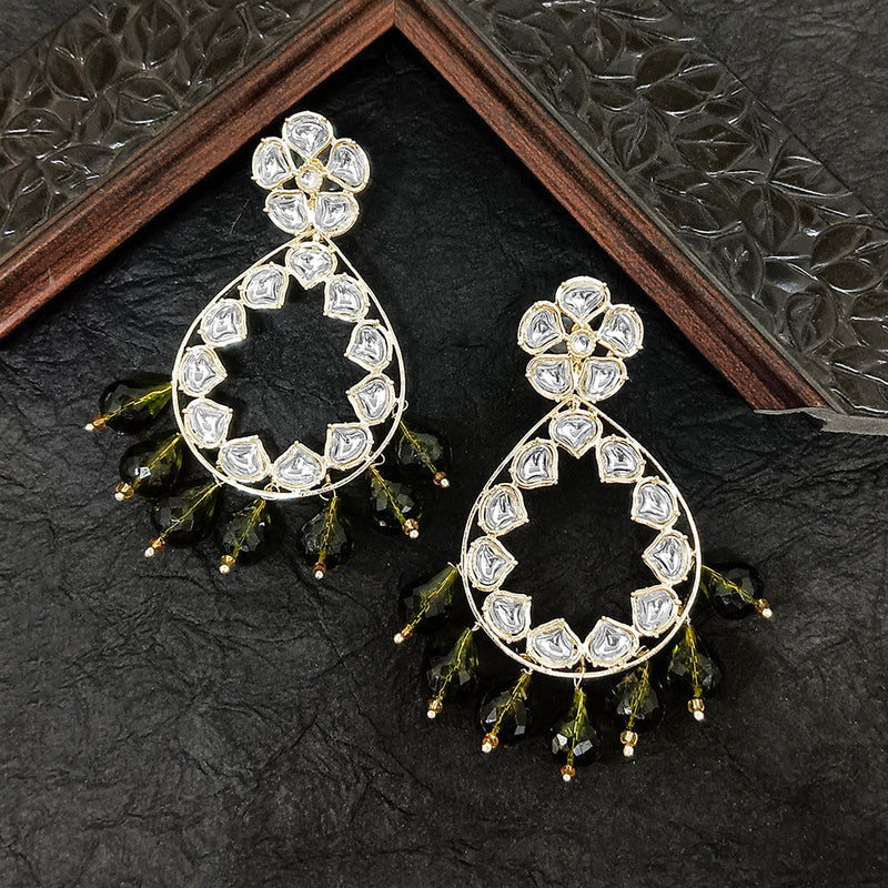 Darshana Jewels Gold Plated Kundan Stone Dangler Earrings