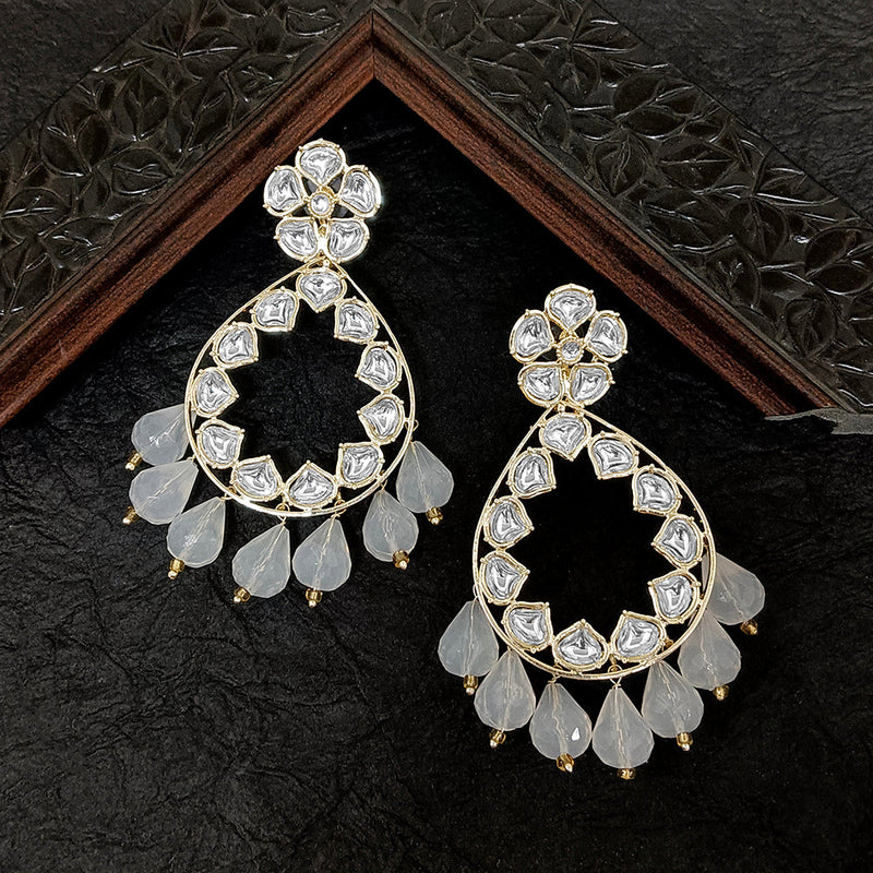 Darshana Jewels Gold Plated Kundan Stone Dangler Earrings