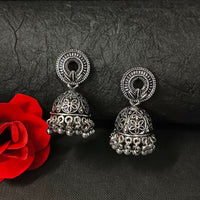 Darshana Jewels Oxidised Plated Jhumki Earrings