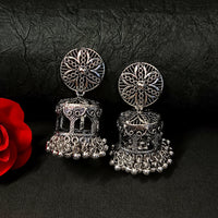 Darshana Jewels Oxidised Plated Jhumki Earrings