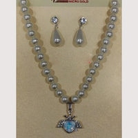 Crescent Creation Intricately Designed Necklace Set with Delicate Pearl Detailing