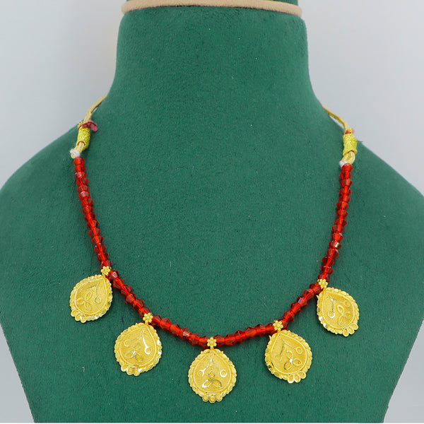 Mahavir Gold Plated Beads Necklace Set