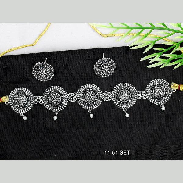 Mahavir Oxidised Plated Necklace Set