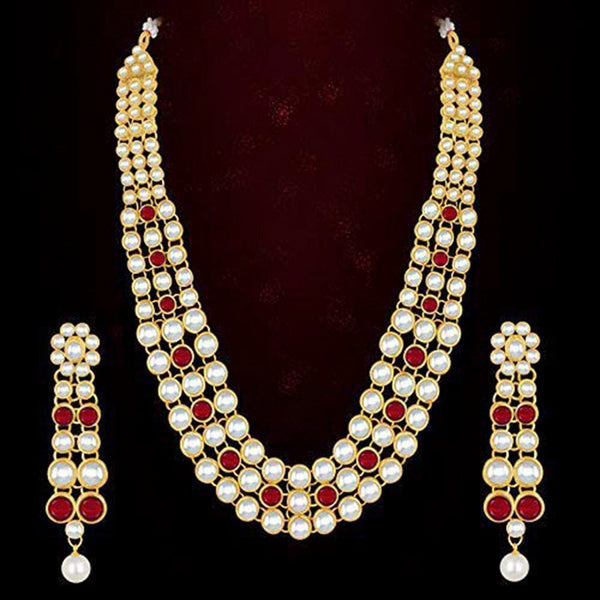 Darshana Jewels Plated Kundan Stone Long Necklace Set