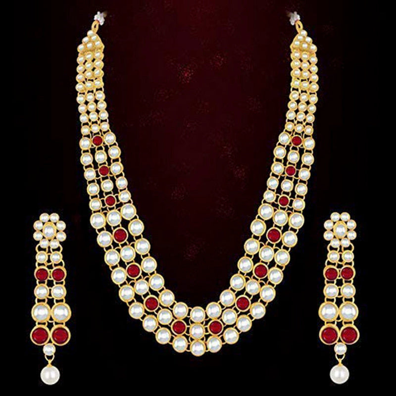 Darshana Jewels Plated Kundan Stone Long Necklace Set