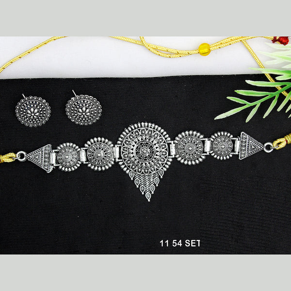 Mahavir Oxidised Plated Necklace Set