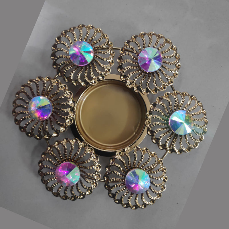 Viky Brass Metal Gold Plated Designer Diya