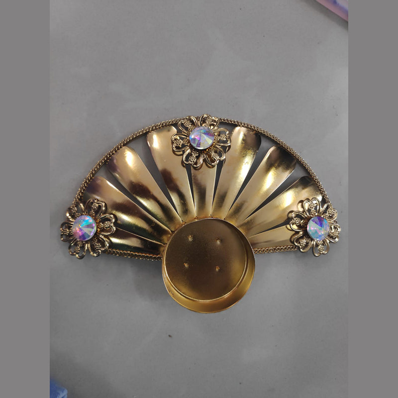 Viky Brass Metal Gold Plated Designer Diya