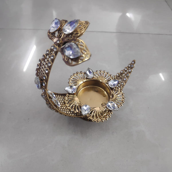 Viky Brass Metal Gold Plated Designer Diya