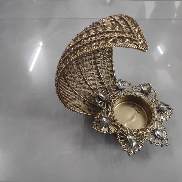 Viky Brass Metal Gold Plated Designer Diya