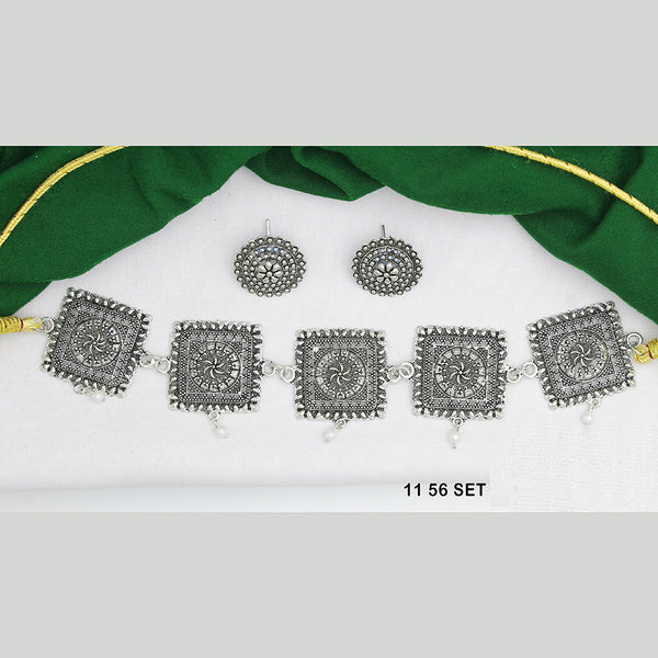 Mahavir Oxidised Plated Necklace Set