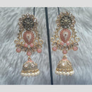 Infinity Jewels Gold Plated Crystal Stone And Meenakari Jhumki Earrings