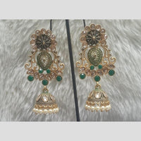 Infinity Jewels Gold Plated Crystal Stone And Meenakari Jhumki Earrings