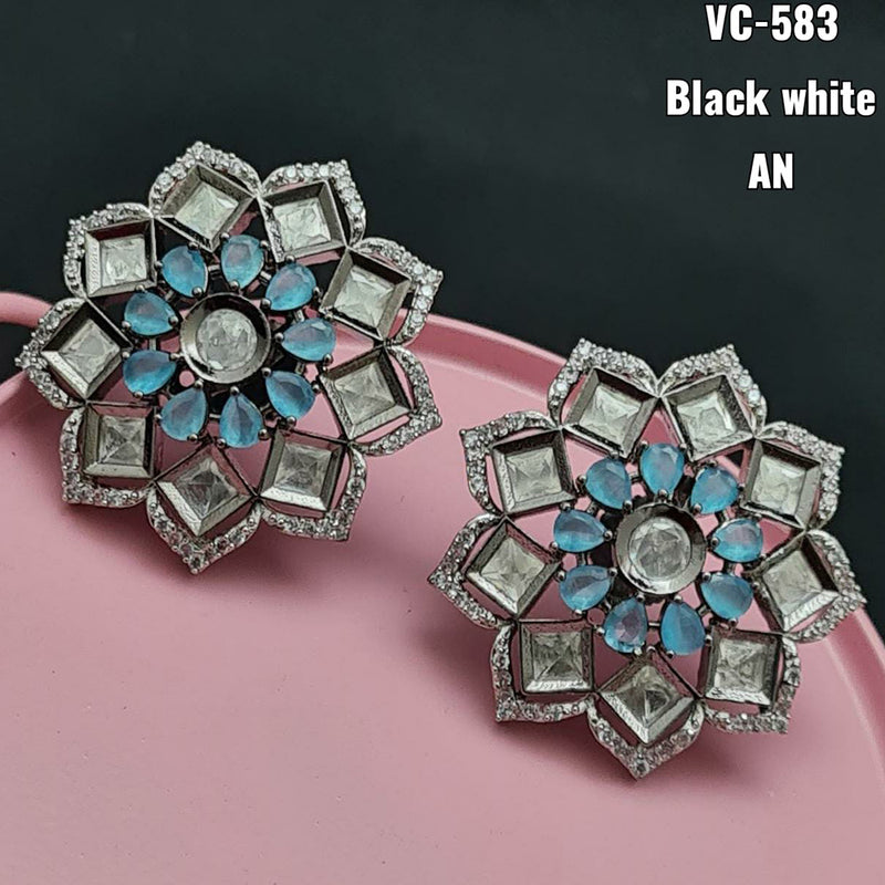 Vivah Creation Silver Plated Studded Earrings