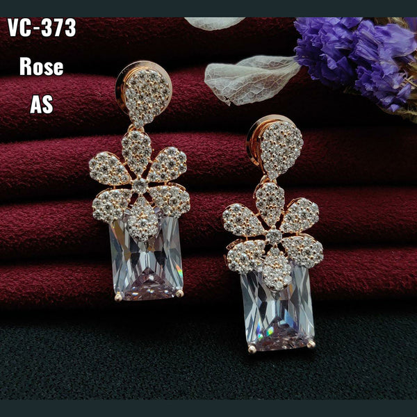 Vivah Creation Rose Gold Plated Dangler Earrings