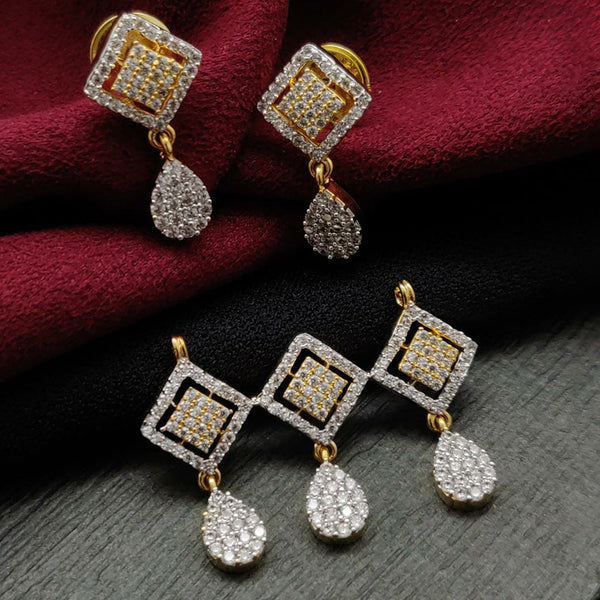Vivah Creations  Gold Plated  AD Pendant Set