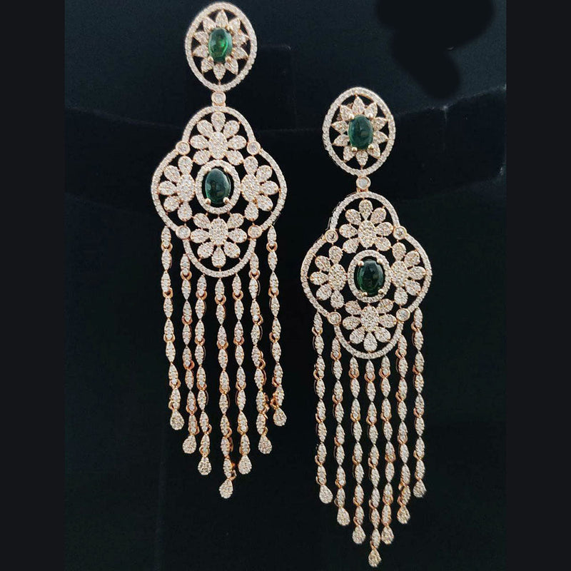 Vivah Creations Gold Plated AD Dangler Earrings