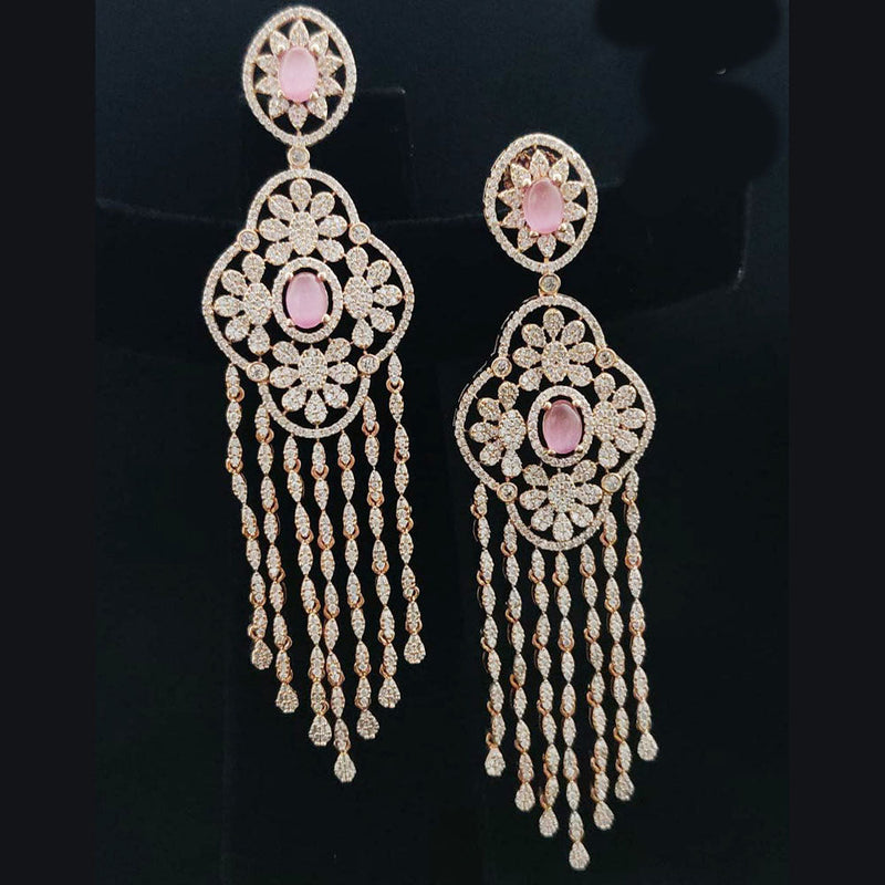 Vivah Creations Gold Plated AD Dangler Earrings