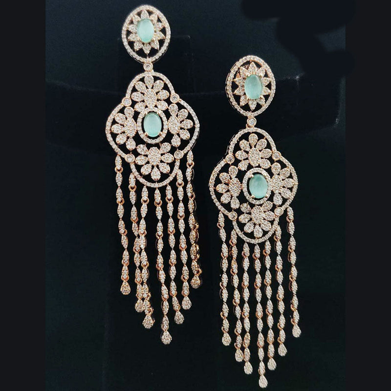 Vivah Creations Gold Plated AD Dangler Earrings