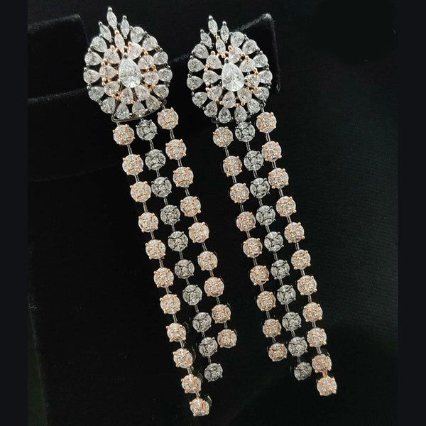 Vivah Creations 2 Tone Plated AD Dangler Earrings