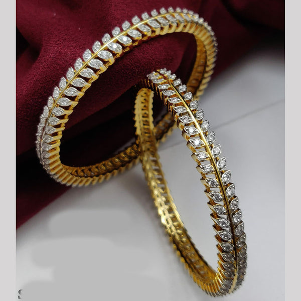 Vivah Creations Gold Plated American Diamond  Bangle Set