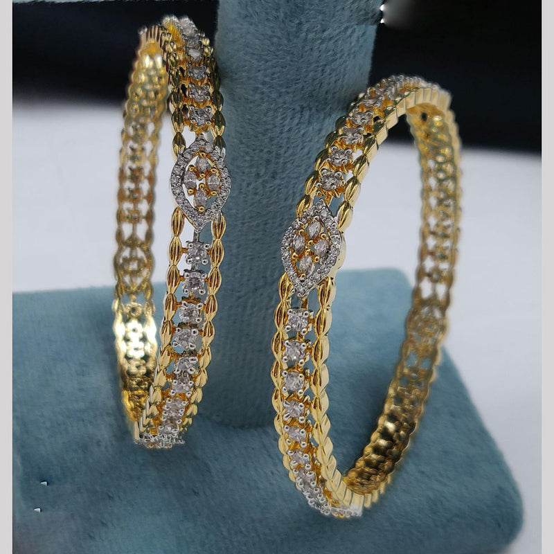 Vivah Creations Gold Plated American Diamond  Bangle Set