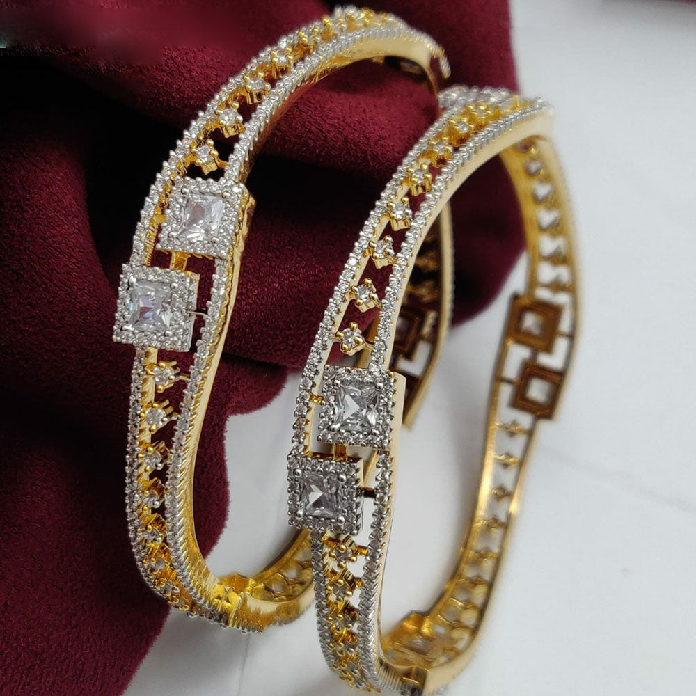 Vivah Creations Gold Plated American Diamond  Bangle Set