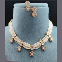 Vivah Creations Gold Plated Polki Kundan Stone And Pearls Necklace Set