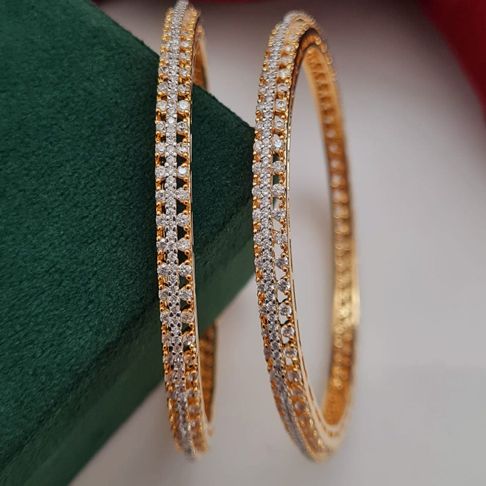 Vivah Creations Gold Plated American Diamond  Bangle Set