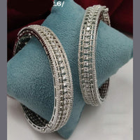 Vivah Creations Silver Plated American Diamond  Bangle Set