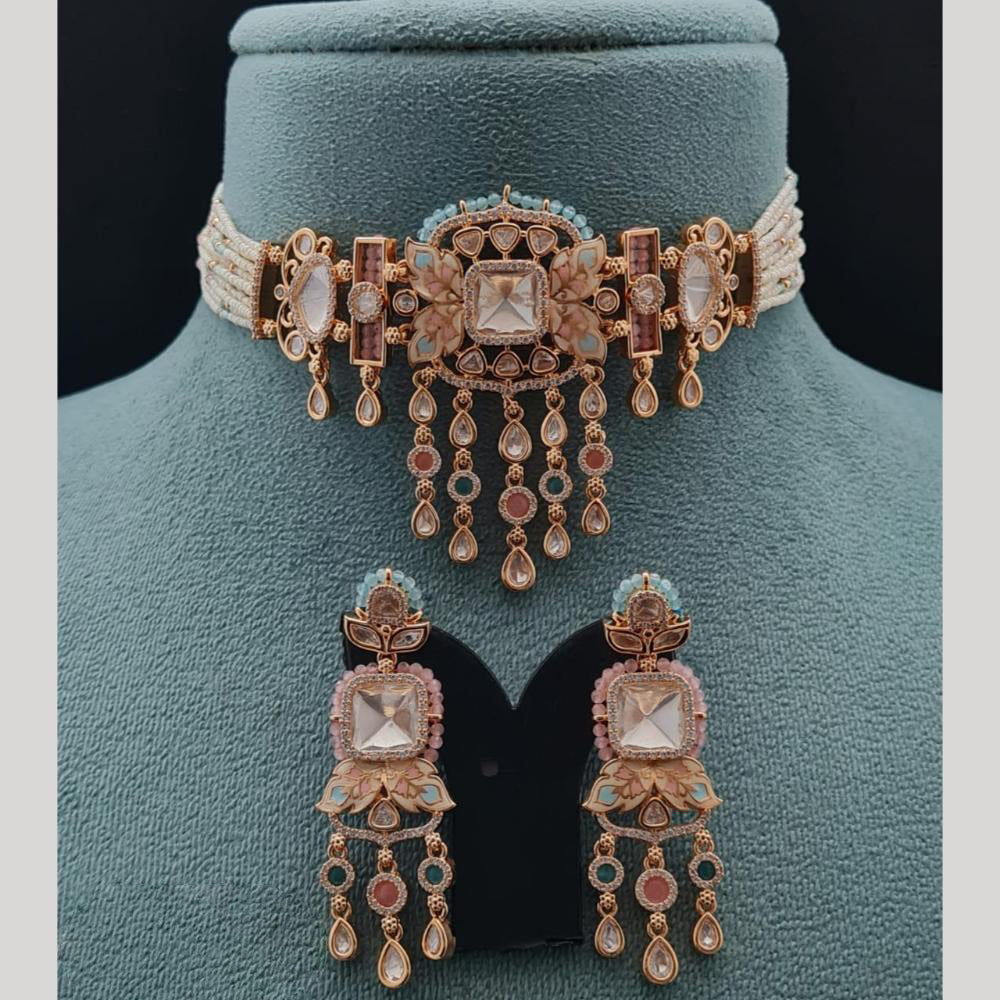 Vivah Creations Polki Kundan And Pearl Choker Necklace Set