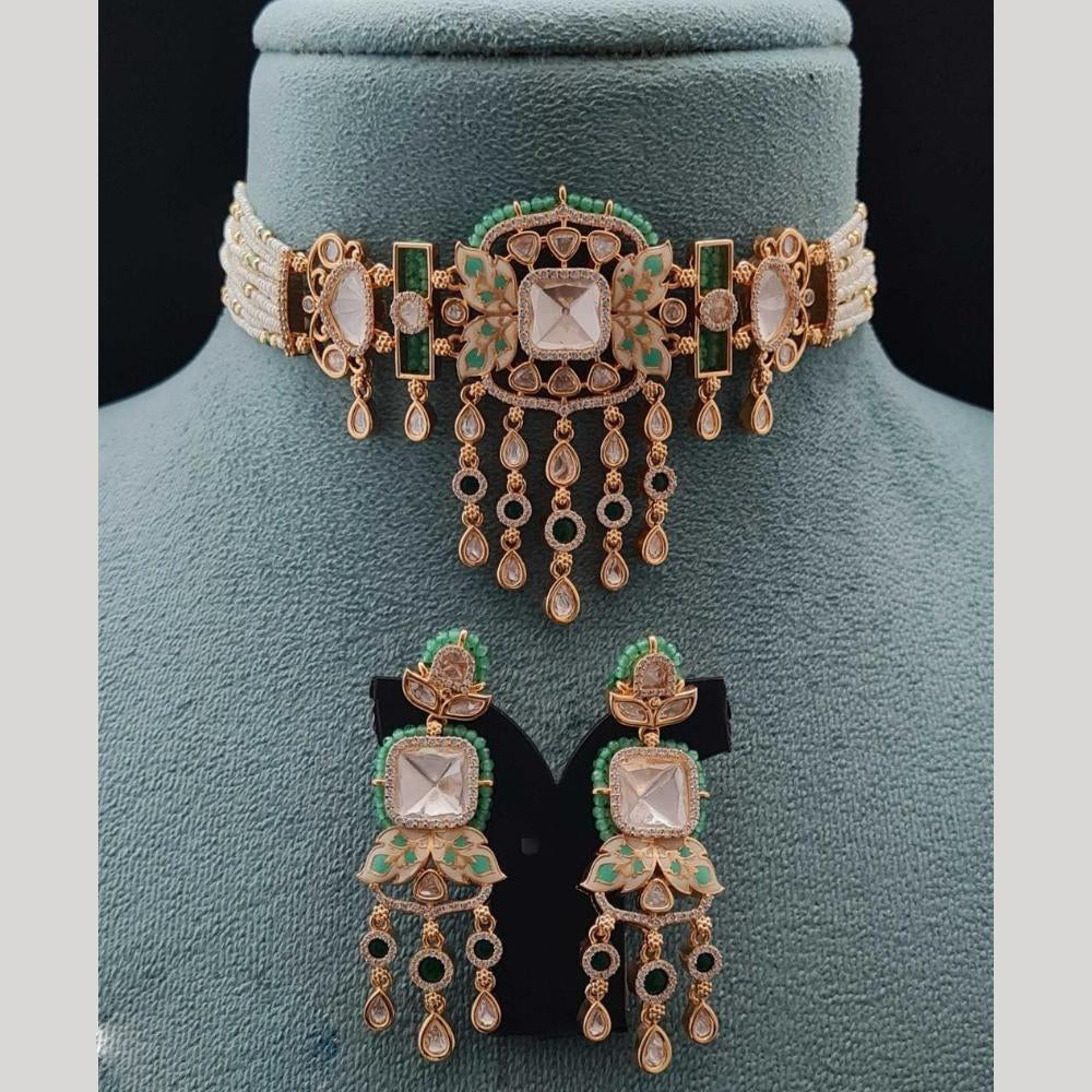 Vivah Creations Polki Kundan And Pearl Choker Necklace Set