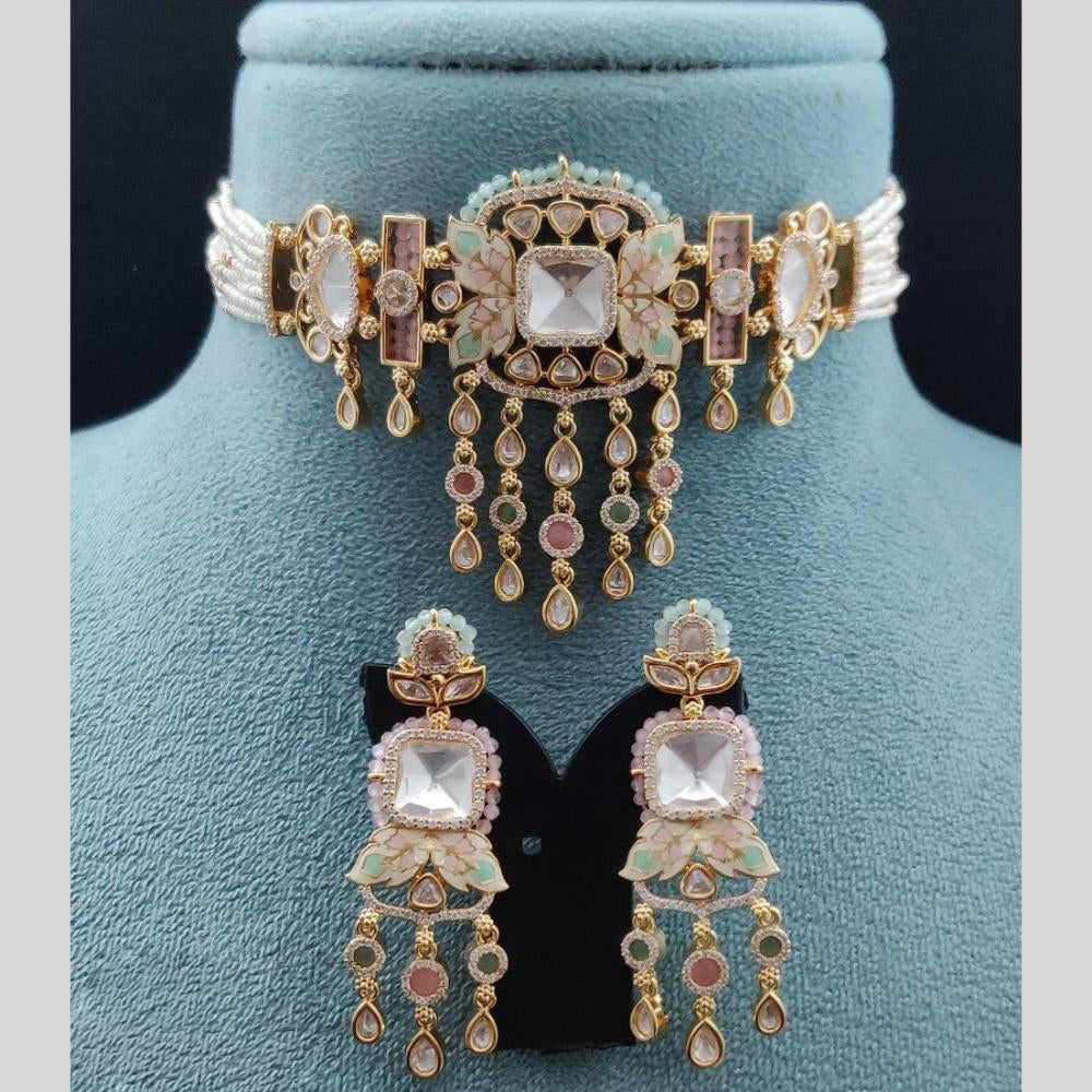 Vivah Creations Polki Kundan And Pearl Choker Necklace Set