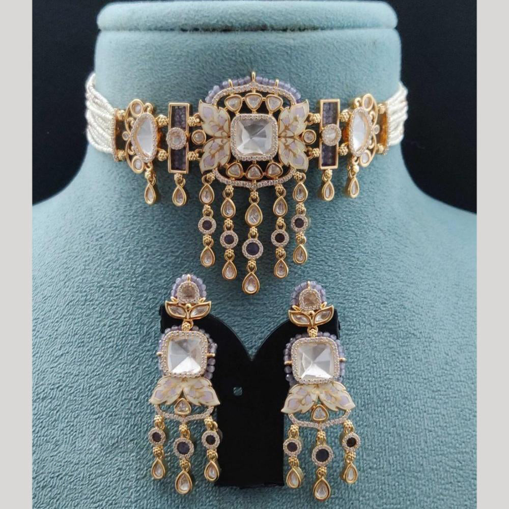 Vivah Creations Polki Kundan And Pearl Choker Necklace Set