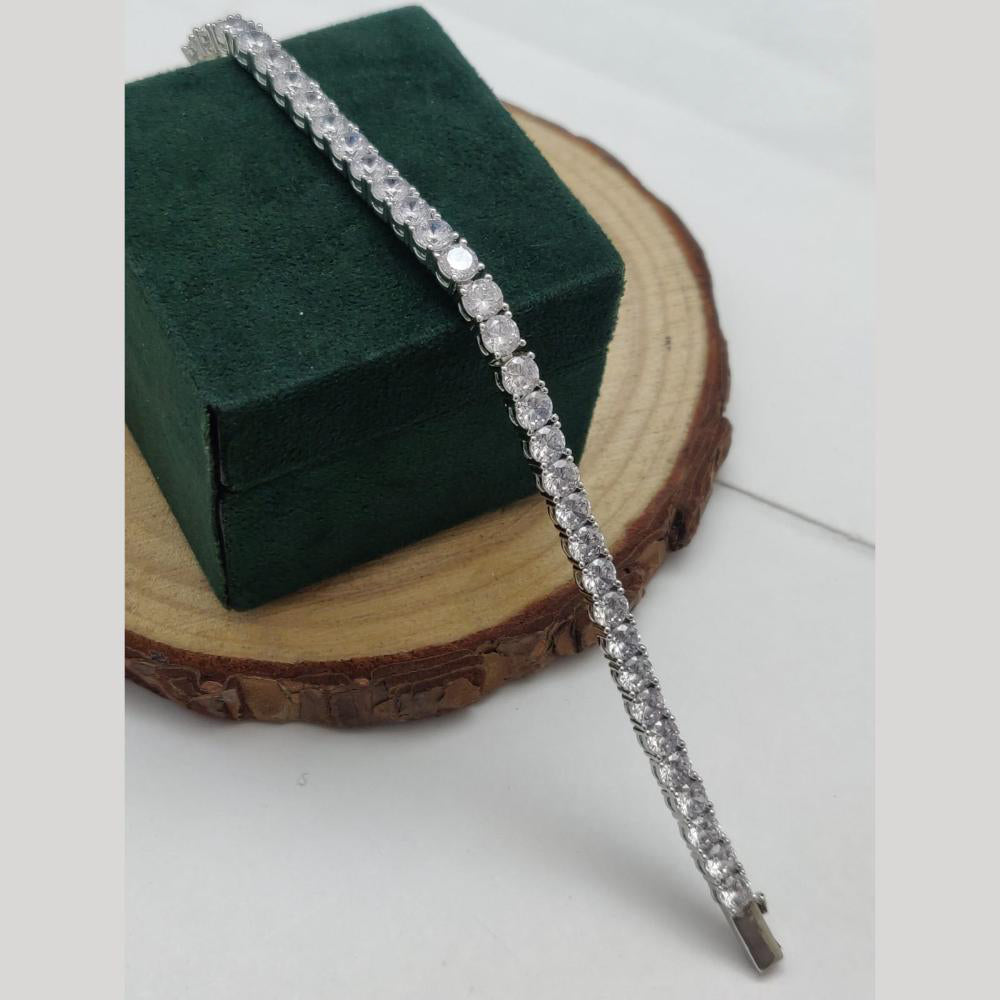 Vivah Creations Silver Plated American Diamond Bracelet