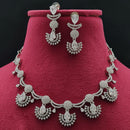 Vivah Creations Silver Plated American Diamond Necklace Set