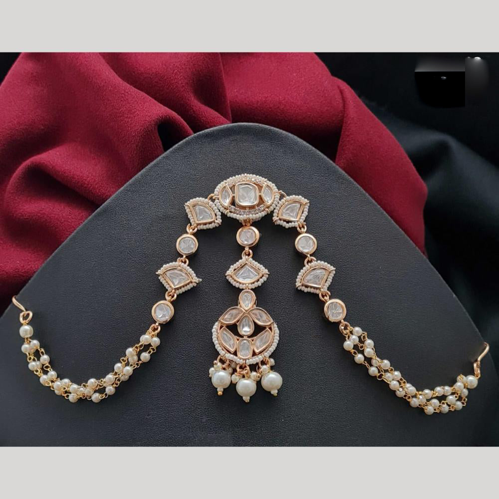Vivah Creation Polki Kundan And Pearl Damini Maang Tikka
