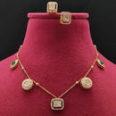 Vivah Creations Gold Plated Polki Kundan Necklace Set