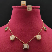 Vivah Creations Gold Plated Polki Kundan Necklace Set