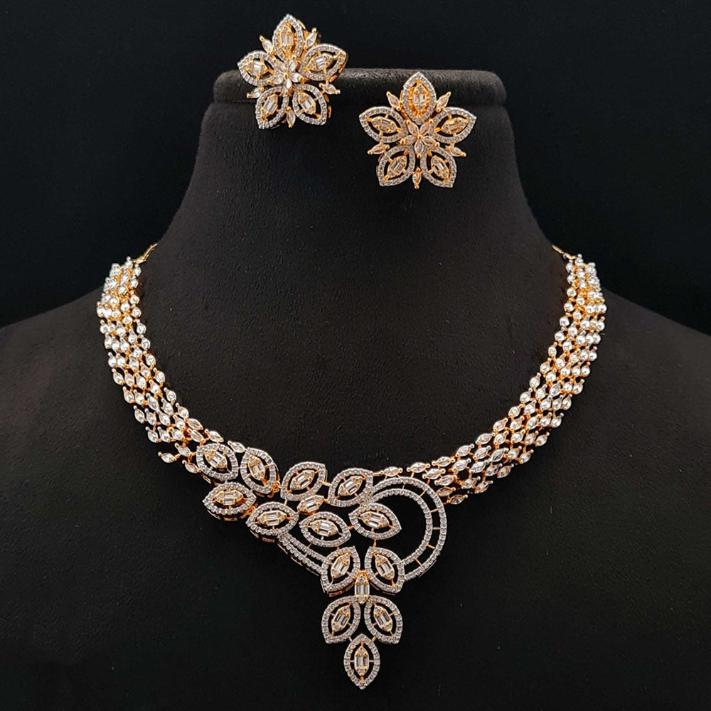 Vivah Creations Premium American Diamond Designer Necklace Set