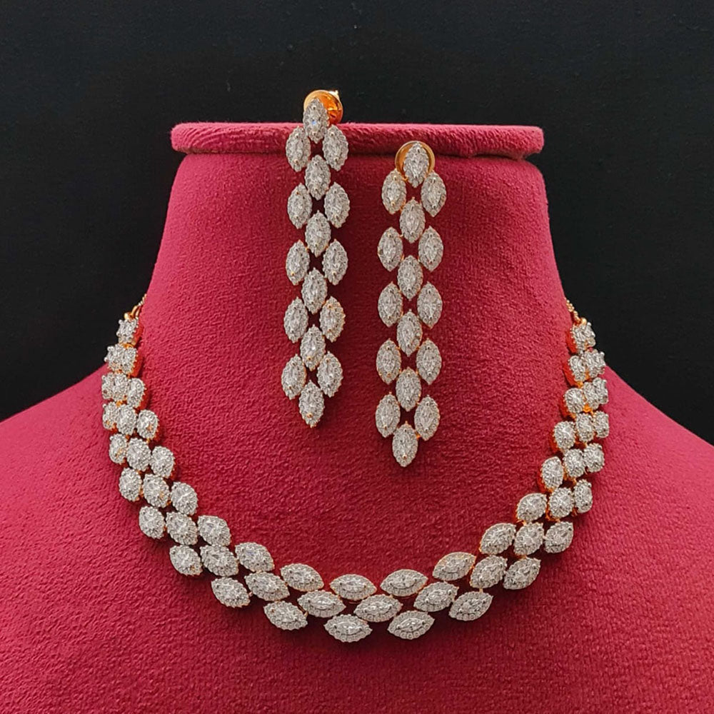 Vivah Creations Premium American Diamond Designer Necklace Set