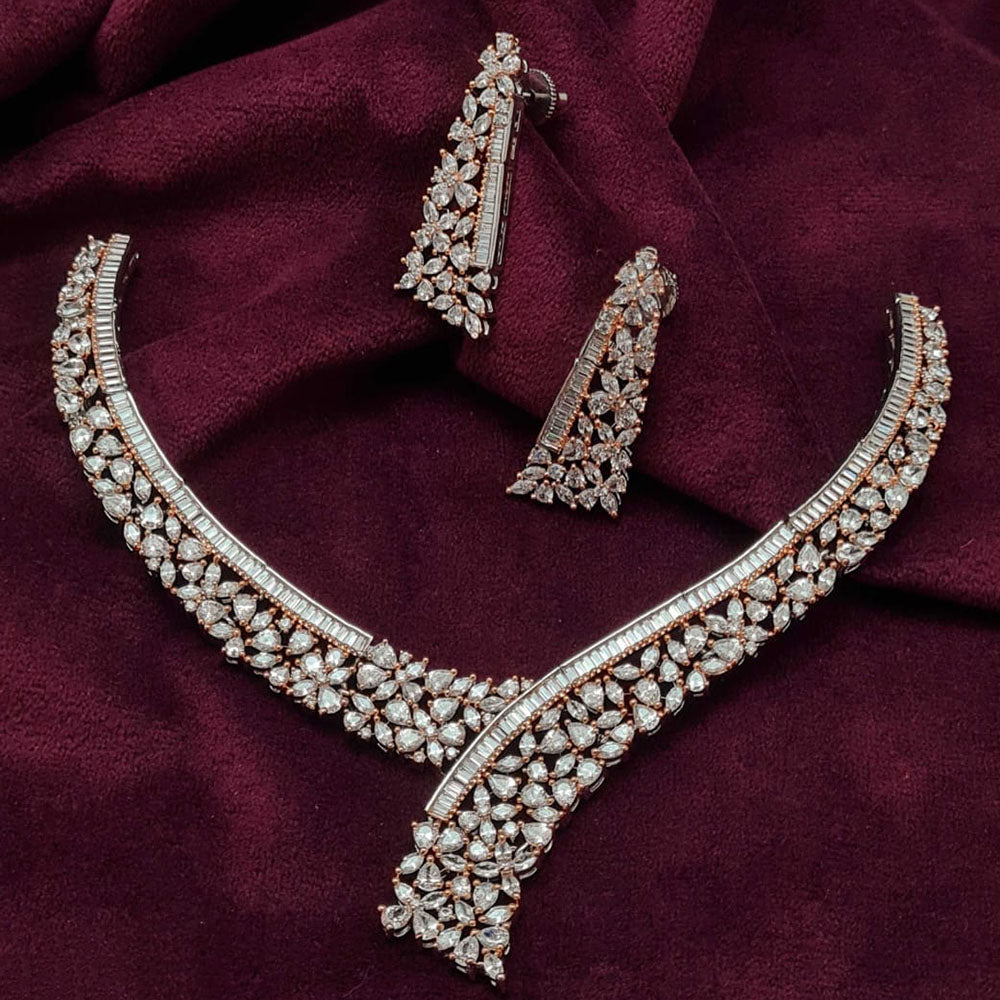 Vivah Creations Premium American Diamond Designer Necklace Set