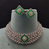 Vivah Creations Premium American Diamond Designer Choker Necklace Set