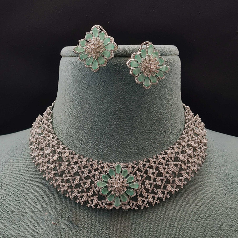 Vivah Creations Premium American Diamond Designer Choker Necklace Set