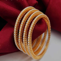 Vivha Creations Graceful Pearl Statement Bangles Set