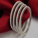 Vivha Creations Graceful Pearl Statement Bangles Set