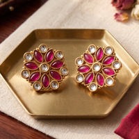 Wearhouse Fashion Modern Style Kundan Stone Studs Earrings